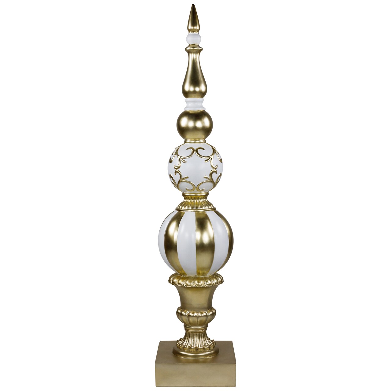 Northlight Ball Finial Commercial Size Christmas Decoration 48" - Gold and White